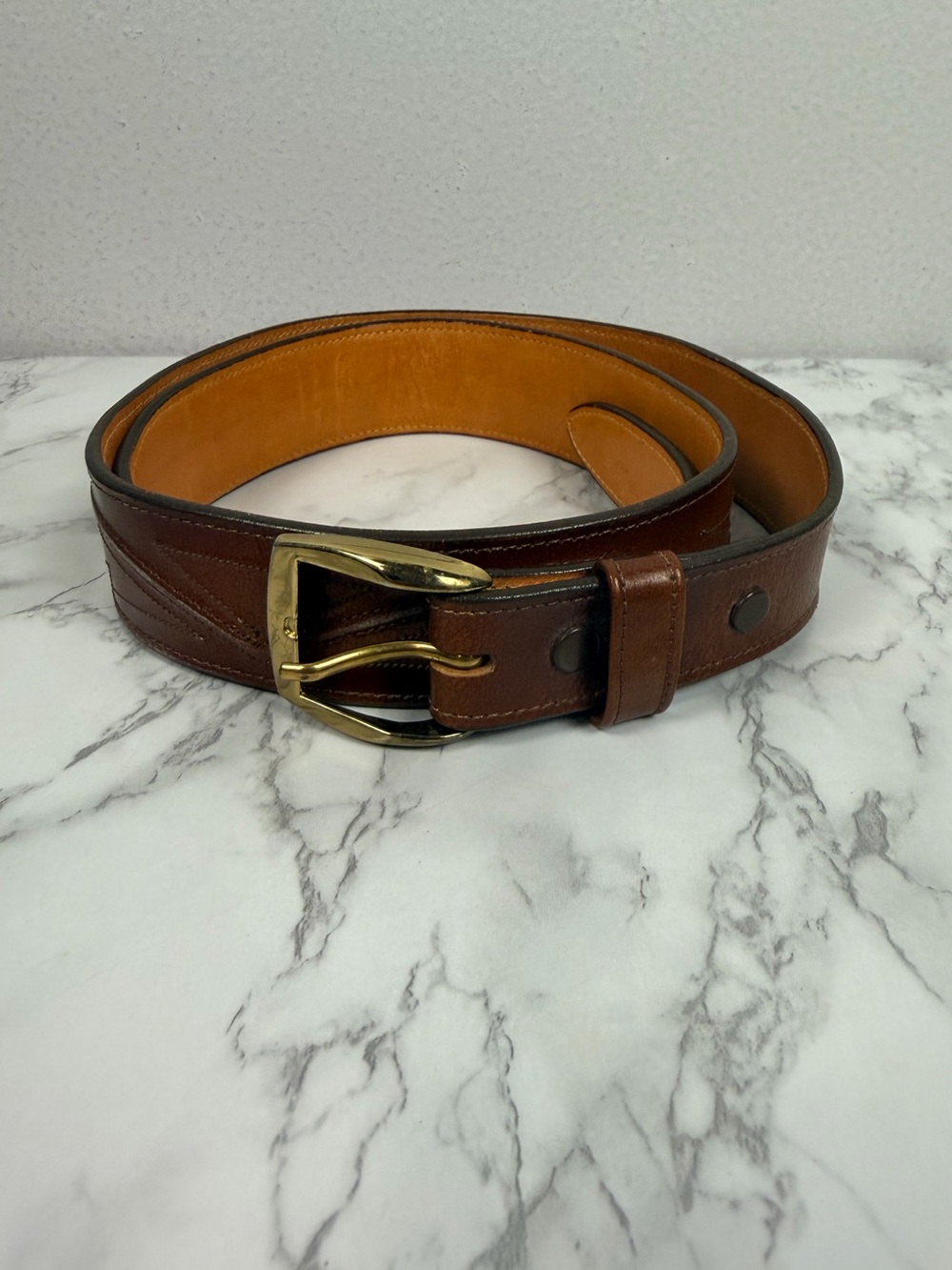 Lucchese boot co leather brown belt size 34